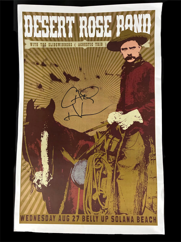 Desert Rose Band Concert poster at the Belly Up signed by Chris Hillman