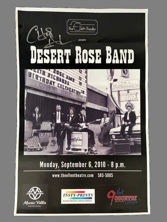 Desert Rose Band concert poster, Signed by Chris Hillman